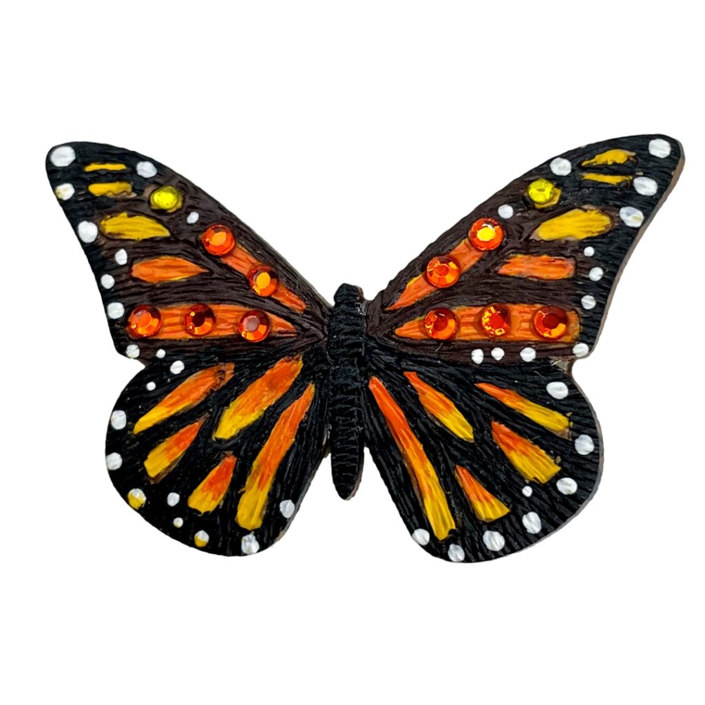 Monarch Butterfly Brooch handmade in Colombia.