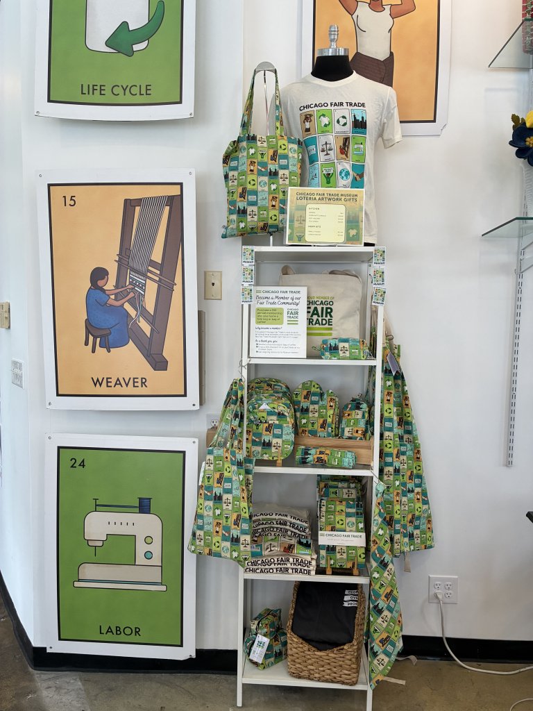 Branded bags and shirts